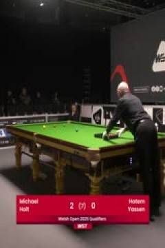 斯诺克威尔士公开赛资格赛迈克尔·霍尔特4-0哈特姆·亚辛20250204